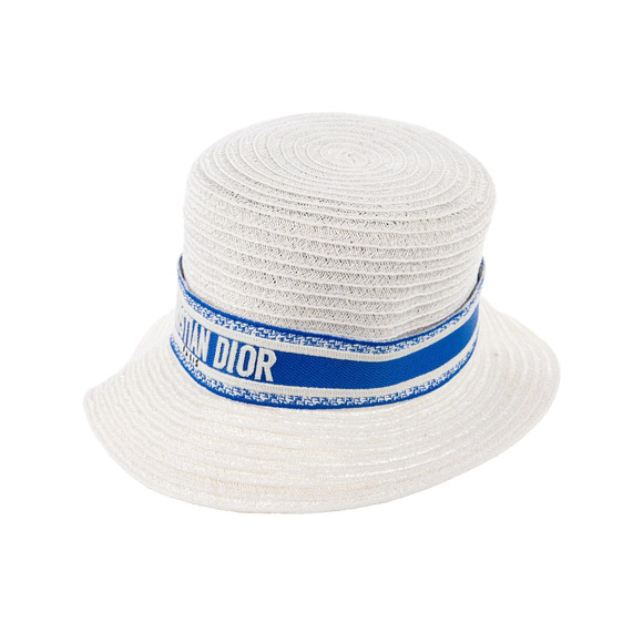 White woven blue white logo printed bucket hat M sz main image 10